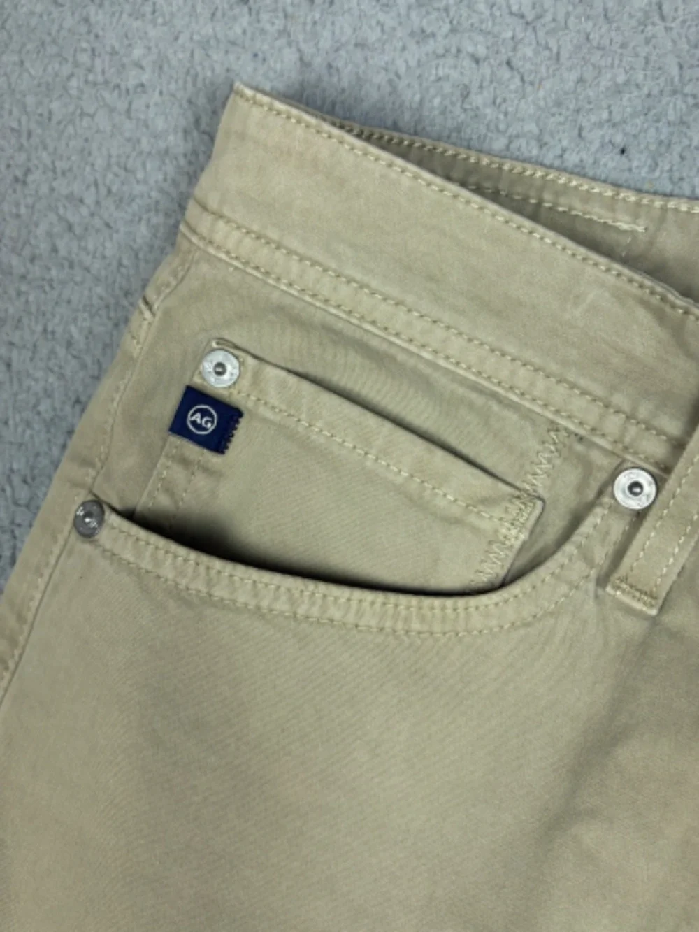 AG Adriano Goldschmied The Graduate Pants Men's 33x32 Khaki Beige Tailored Leg